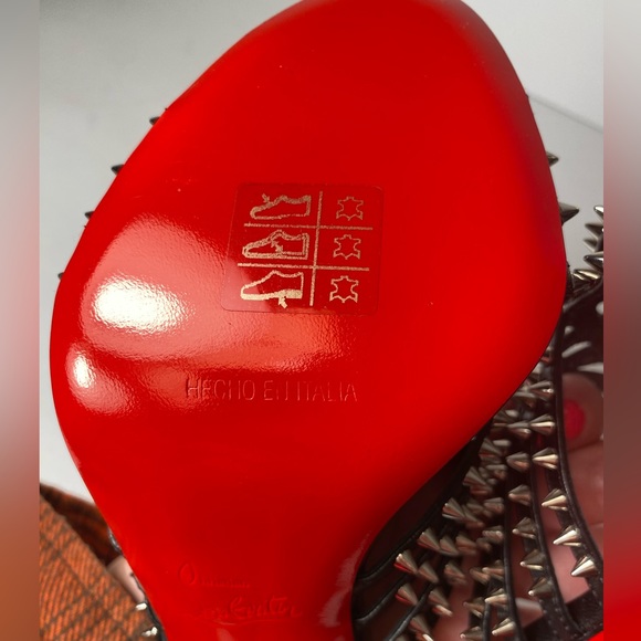 Christian Louboutin Martha spike 100 sandals heels black silver 36 - Picture 11 of 16